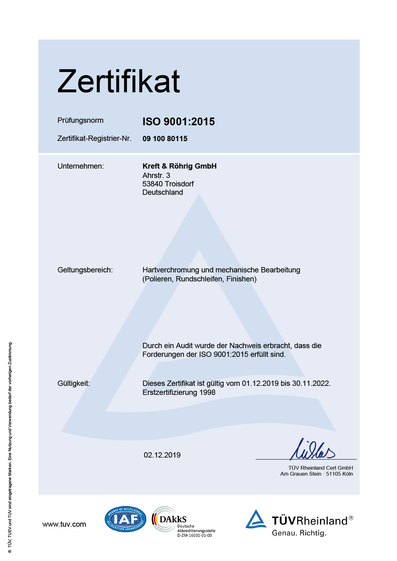 QM-Zertifikat 2019-2022